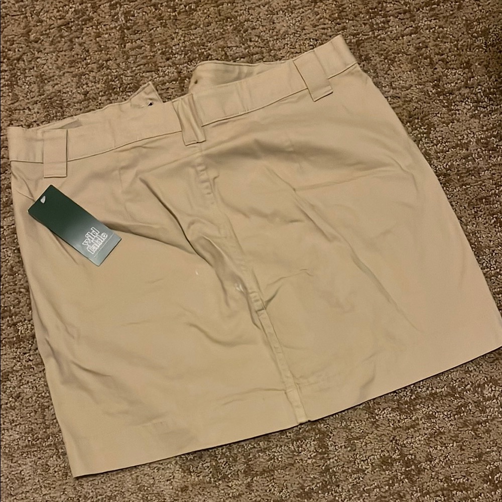 Beige Skirt with Belt Loops